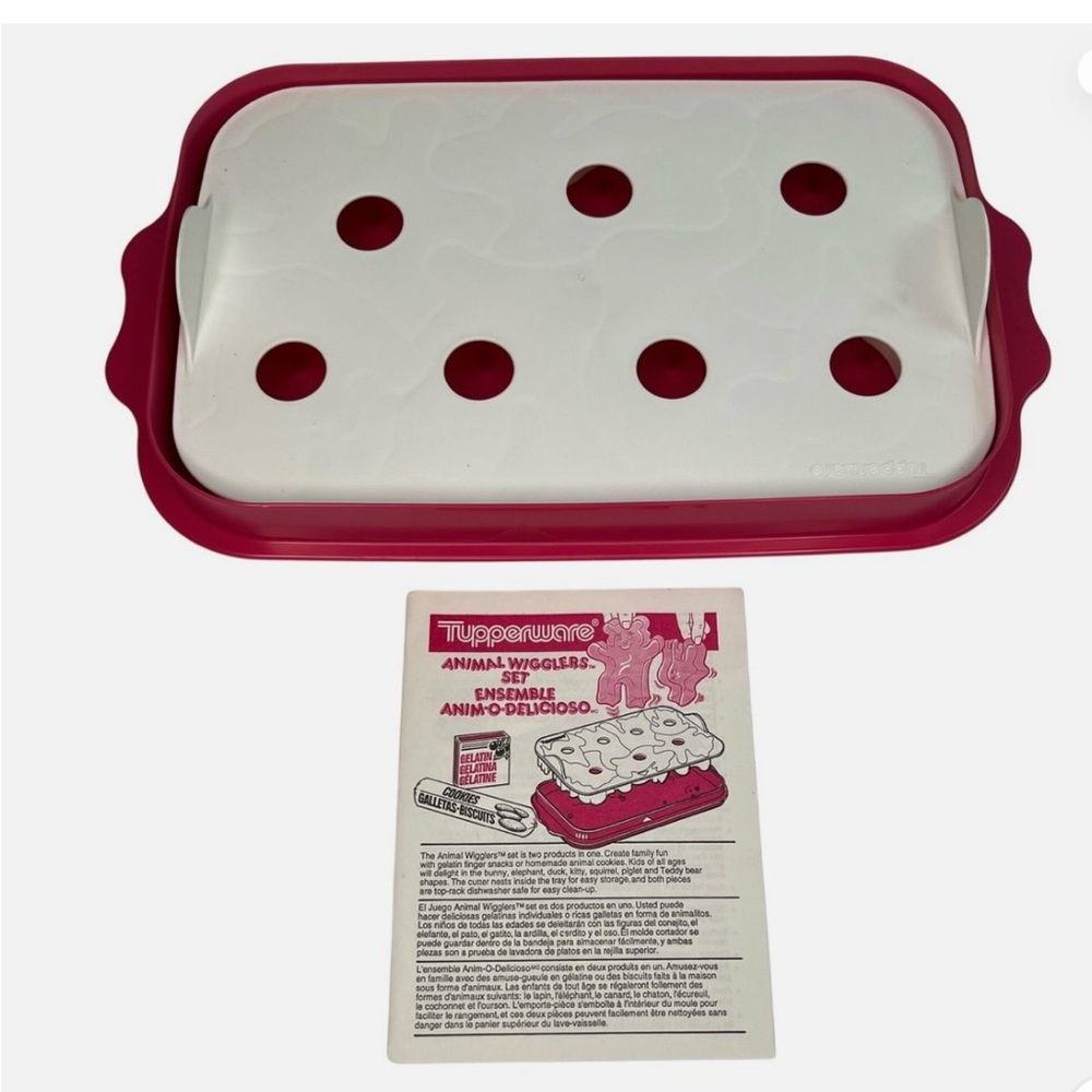NEW (NIP) Tupperware Animal Wigglers Set with Red and White Design